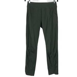 NWOT WEARABLES Pant S Ruched Pull On Pocket Green Elastic Waist Cotton Spandex